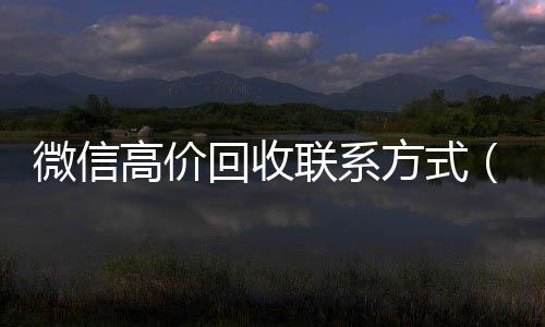 微信高价回收联系方收vx式(微信高价回收联系方式怎么写)